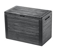 KADAX Baúl de jardín de 190 litros, caja de almacenamiento de plástico, para cojines, juguetes infantiles y cojines de asiento, para jardín y terraza (antracita)