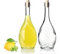 KADAX Botella Con Tapón de Corcho Hermético, Patrón de Uva, Para Aceite, Vinagre, Licor de Frutas, Vino - Recipiente de Vidrio