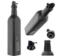 KADAX Botella de cristal para aceite de oliva, 500 ml, botella de aceite para rellenar, jarra de aceite de vidrio resistente, botella de aceite de oliva, botella decorativa para cocina (negro)