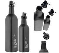 KADAX Botella de cristal para aceite de oliva, juego de 250 ml + 500 ml, botella de aceite para rellenar, jarra de aceite de vidrio, botella de aceite de oliva, botella decorativa para cocina (negro)