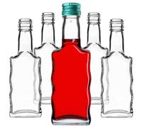 KADAX Botellas de cristal de 200 ml, 5 unidades, botellas vacías con tapón de rosca, pequeñas botellas de licor para rellenar, botellas de vino de cristal, botellas de licor (verde)