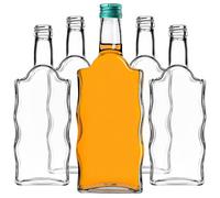 KADAX Botellas de cristal de 500 ml, 10 unidades, botellas vacías con tapón de rosca, pequeñas botellas de licor para rellenar, botellas de vino de cristal, botellas decorativas (verde)