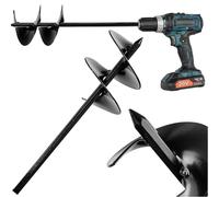KADAX Broca de tierra de 100 mm para taladro, taladro de jardín, taladro de tierra para destornillador inalámbrico, broca para jardinería, broca en espiral para taladrar agujeros de tierra
