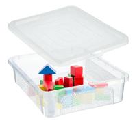 KADAX Caja de almacenamiento rectangular con tapa, contenedor de almacenamiento, contenedor apilable, caja de plástico, caja de polipropileno, caja de almacenamiento que ahorra espacio (10 L