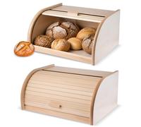 KADAX - Caja de pan de madera con tapa deslizante, combinación perfecta entre tradiciones, estéticas y funcionalidades para mantener tus panes frescos (natural)