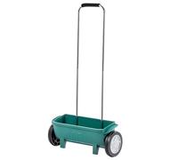 KADAX Carro esparcidor de fertilizante con ruedas de 12 litros, esparcidor para una aplicación uniforme de fertilizantes para césped, semillas de césped, cal y sal de carretera, esparcidor de mano