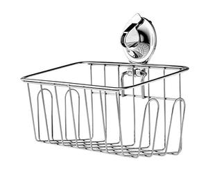 KADAX Cesta de ducha con ventosa de acero inoxidable, estante de ducha para baño, ducha, bañera, esponja, champú, gel de ducha, estante de ducha, estante de baño, montaje en pared, sin taladrar