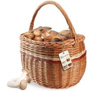 KADAX Cesta de mimbre para setas, cesta ovalada para compras, robusta cesta de picnic con asa, cesta para botellas, cesta para el jardín, cesta de transporte (mezcla, 44 x 26 x 41 cm)