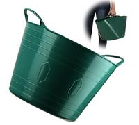 KADAX Cesta de plástico flexible con asas, cesta para la colada, cesta de juguetes multifuncional, cesta multiusos para ropa, cesta universal (verde, 26 L)
