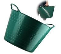 KADAX Cesta de plástico flexible con asas, cesta para la colada, cesta de juguetes multifuncional, cesta multiusos para ropa, cesta universal (verde, 42 L)