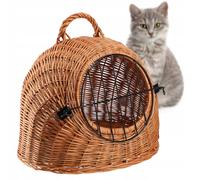 KADAX Cesta de transporte para animales, cesta para gatos de mimbre, 34 x 40 cm