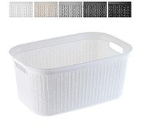 KADAX Cesto de lavandería multifuncional 27 L, cesto de plástico para ropa de baño, ropa sucia, accesorios, juguetes, caja de lavandería (blanco)