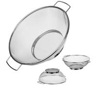 KADAX Colador de cocina de acero inoxidable, colador para pasta con asas prácticas, colador resistente, colador con base, colador microperforado (21,5 cm)