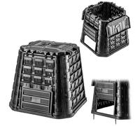 KADAX Compostador de jardín de plástico, compostador para residuos de jardín,...