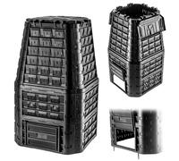 KADAX Compostador de jardín de plástico, compostador para residuos de jardín,...