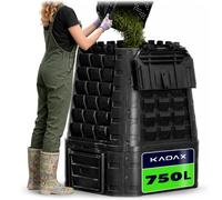 KADAX Compostador Jardin plastico | compostador residuos Jardin | contenedor Compost Estable | Resistente UV | Reciclaje