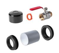 KADAX Conector para depósito de lluvia, kit de conexión para colector de agua, accesorios de montaje para barril de lluvia, juego para colector de lluvia, conector para colector de agua (juego de