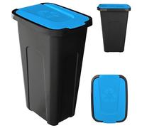 KADAX Cubo de basura para separación de residuos, 30 L, robusto cubo de basura con tapa hermética, contenedor de basura para sistema de separación de residuos, cubo de basura de plástico (1, tapa