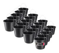 KADAX Cubo de construcción, 12l, Cubo de plástico para mortero, Cubo de Agua para jardín, Obra, Cubo Negro, Cubo de Cemento Resistente, Cubo de mortero, Cubo de Yeso, Cubo de albañil (20)