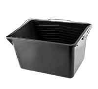 KADAX Cubo de pintura cuadrado de plástico, cubo con asa de metal, cubo de agua resistente con borde de vertido, para renovación, jardín, cubo de limpieza, rectangular, 1 unidad), color negro