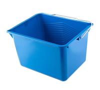 KADAX Cubo de Pintura Cuadrado de plástico para Pintura, Cubo con Mango de Metal, Cubo de Agua Resistente con Borde de vertido, para renovación, jardín, Cubo de Limpieza, 1 Unidad, Color Azul