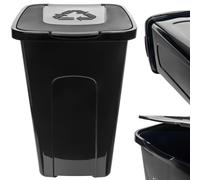 KADAX Cubo Voluminoso, 50L, Cubo de Basura Rectangular de Plástico