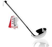 KADAX Cucharón para Sopa, Cazo de Acero Inoxidable con Mango Largo y Ergonómico para Servir Sopas, Caldos y Guisos, Utensilios de Cocina (8cm/100ml)