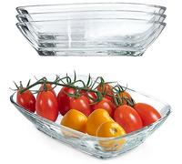 KADAX Cuenco de cristal, 230 ml, ensaladera de cristal, apto para lavavajillas, cuenco para aperitivos para comidas y fiestas, cuenco de cristal para servir ensalada (14,3 x 10,5 cm, 4 unidades)