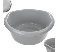 KADAX Cuenco redondo de plástico. Fregadero profundo y resistente. Cuenco, cuenco, lavabo, fregadero grande ideal para el baño, el lavadero, la cocina y la casa (gris claro, 10 L)