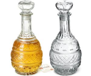 KADAX Decantador de bebidas, elegante jarra de whisky para hombres, decantador de vino clásico con diseño único, botella de whisky como regalo (1 l - 2 unidades)