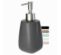 KADAX Dispensador de Jabón Líquido con Capacidad de 400 ml, Dosificador de Loción Cerámico con Acabado Mate, Ideal para Baño y Cocina (Gris)