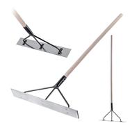 KADAX Distribuidor de hormigón de aluminio, 62,5 x 9 x 154 cm, distribuidor perfilado de alquitrán, alisador de hormigón de 3 niveles, corredera de hormigón (con mango)