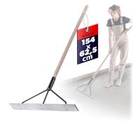 KADAX Distribuidor de hormigón de aluminio, 62,5x9x154 cm, distribuidor de asfalto perfilado, nivelador de hormigón reforzado 3 veces, empujador de hormigón (con mango)