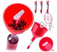 KADAX Embudo de llenado con colador y válvula de llenado, embudo de llenado semiautomático de plástico, embudo para el llenado preciso de vino, licores y zumos en botellas