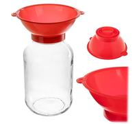 KADAX Embudo de plástico para tarros de cristal, embudo para llenar tarros de conservas con un diámetro de 43 mm a 100 mm, embudo para conservas (rojo)