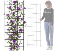 KADAX Enrejado de acero, rejilla de pared para plantas, jardín, balcón, terraza, rejilla de alambre, ayuda para escalar, enrejado para plantas, enrejado, fijación a la pared, negro (45 x 150 cm)
