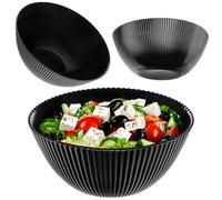 KADAX Ensaladera de 20 cm, 1 unidad, color negro, de vidrio opal, ideal como cuencos de cereales, cuencos de sopa, ensaladeras, cuencos de postre o cuencos para servir (negro)