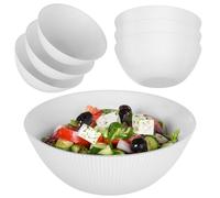 KADAX Ensaladera de 20 cm, juego de 3 cuencos blancos de vidrio opalino, ideal como cuencos de cereales, cuencos para sopa, ensalada, postre o cuencos para servir (blanco)