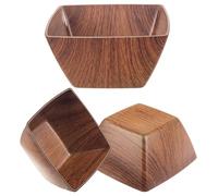 KADAX Ensaladera de plástico, elegante cuenco, cuenco de imitación de madera, cuenco moderno, cuenco de plástico, cuenco para aperitivos (cuadrado 16 cm)