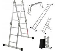 KADAX escalera multiusos 12 niveles, escalera multiusos hasta 150 kg