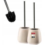 KADAX Escobillero y Recipiente Escobillero Cerámica Beige 2 Unidades