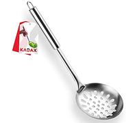 KADAX Espumadera de Acero Inoxidable, Espumadera para Cocinar, Cuchara de Escurrir con Mango Ovalado, Utensilios de Cocina, Cuchara con agujeros