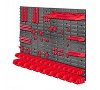 Estantería de pared de taller KADAX, paneles de pared, 116 x 78 cm, rojo, 67 ...