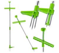 KADAX Extractor manual de malezas de aluminio, herramienta de extracción de malezas manual de mango largo, removedor de malezas para eliminar las malas hierbas de manera eficiente (plata)