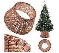 KADAX Falda de Mimbre Natural para Árbol de Navidad, Hecha a Mano, Cubierta para Soporte, Anillo (46,5