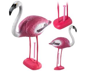 KADAX Figura de flamenco de jardín, 80 cm, decoración de flamenco, enchufe de jardín de plástico, figura de jardín exótico pájaro, color rosa, decoración de jardín para estanque