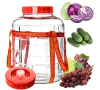 KADAX Gärballon, Glasballon con tapa de plástico, Weinballon, Glasgärballon, universal de vidrio, Gurkenglas, Vorratsglas, Aufbewahrungsglas, Gärbehälter, Cristal y plástico., transparente, 18L