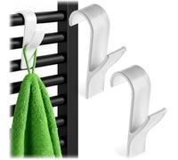 KADAX Ganchos para radiador de toallas, 2 unidades, ganchos para colgar toallas en el baño, toallero para radiador de baño (blanco)