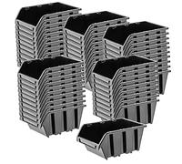 KADAX Gavetas Apilables y Modulares de Plastico para Herramientas, Cajas Organizadoras de Almacenaje, Cajas de Almacenamiento (Negro: 50, 115 x 80 mm)