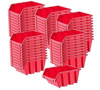 KADAX Gavetas Apilables y Modulares de Plastico para Herramientas, Cajas Organizadoras de Almacenaje, Cajas de Almacenamiento (Rojo: 50, 115 x 80 mm)
